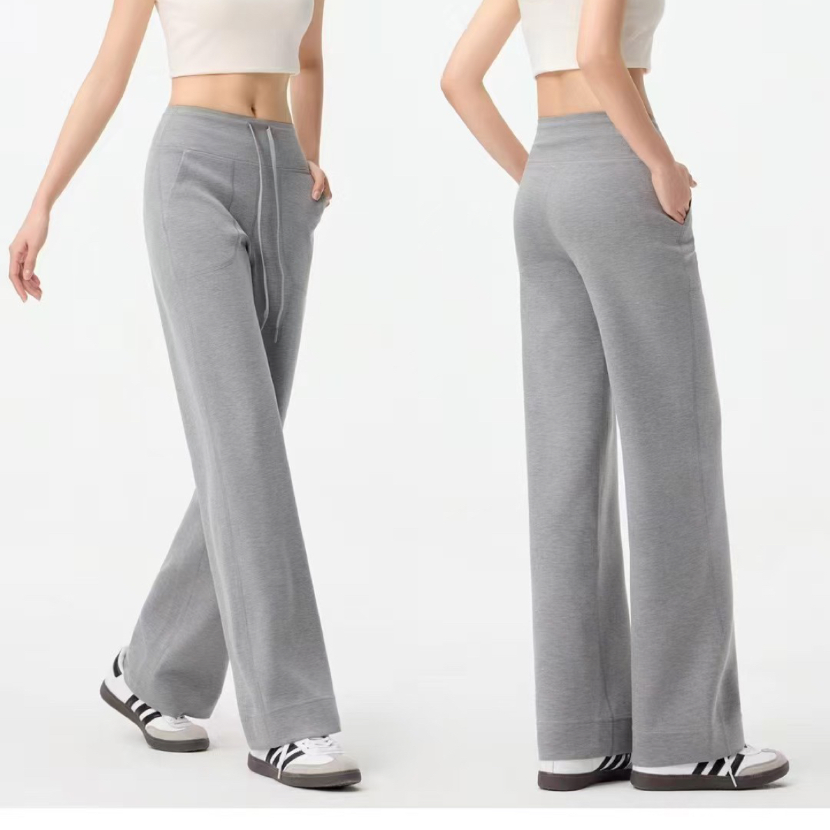 高腰显瘦直筒阔腿裤简约百搭休闲运动裤#S86