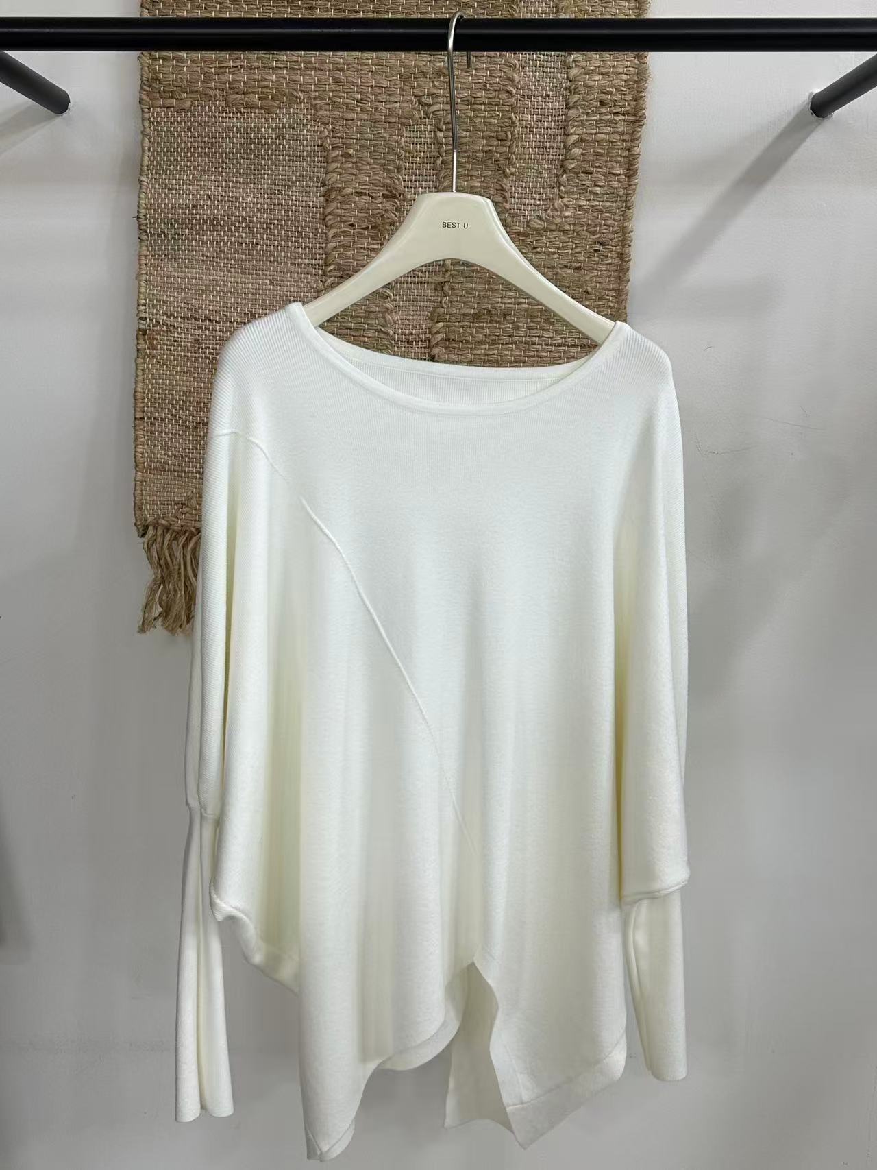 米古古 BEST U # 77916-福 大领口气质百搭休闲上衣（衣长79）