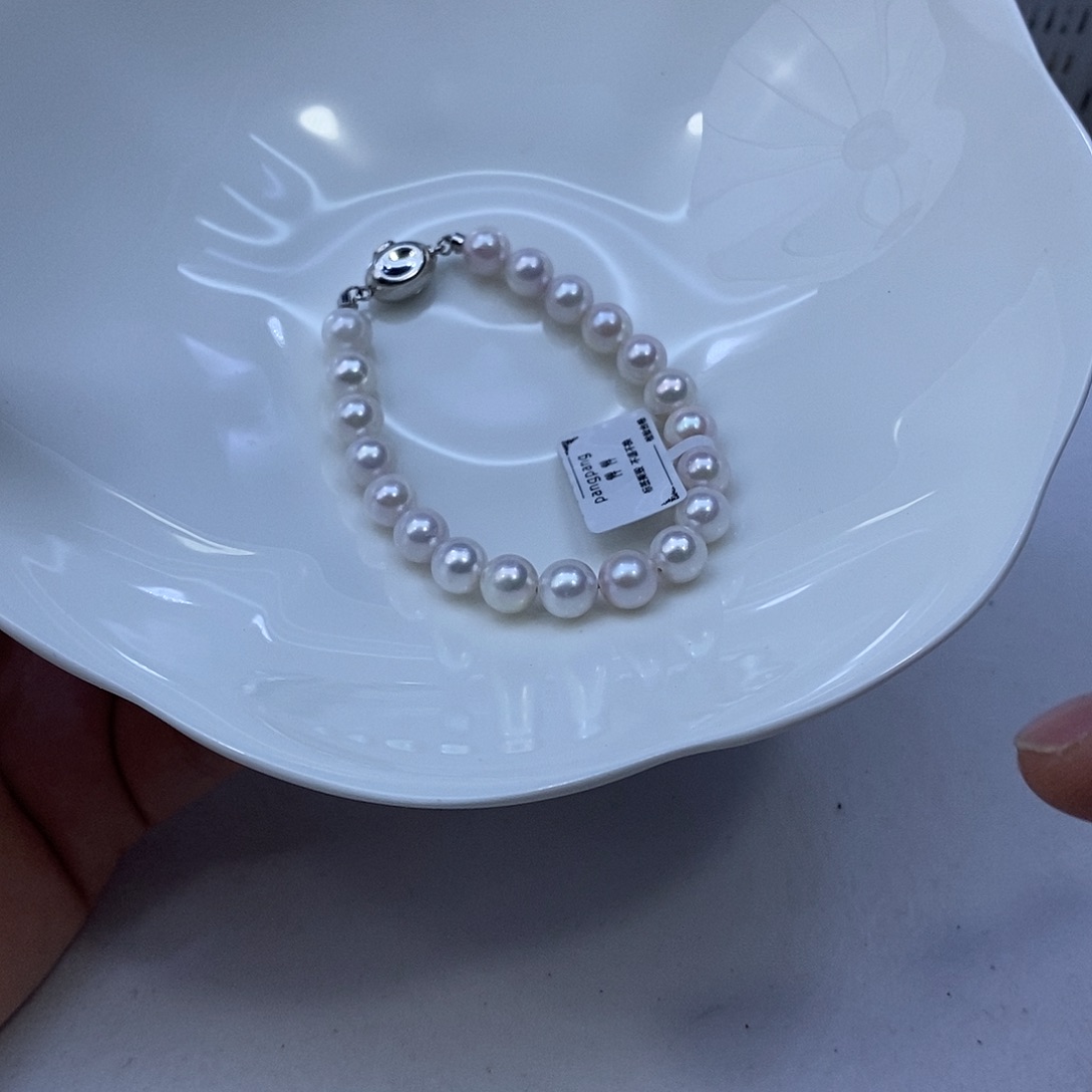 银S925镶嵌海水珍珠手绳