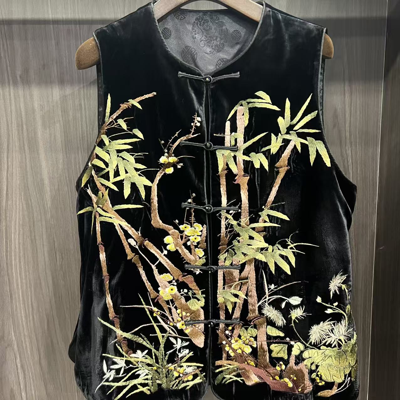 宇妙香云纱  2025新款桑蚕丝竹子马甲  新中式女士开衫上衣  