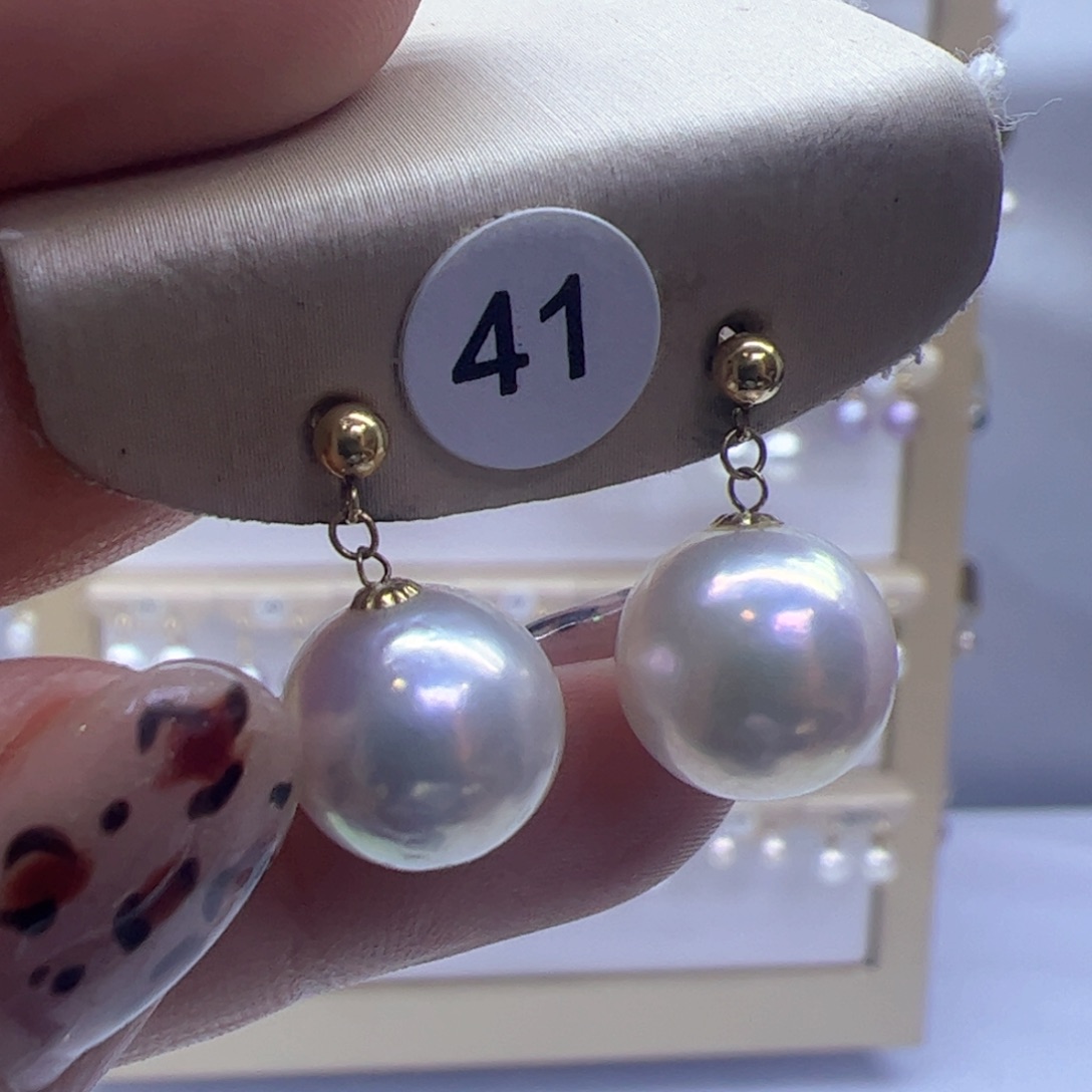 淡水珍珠耳饰18K金镶嵌