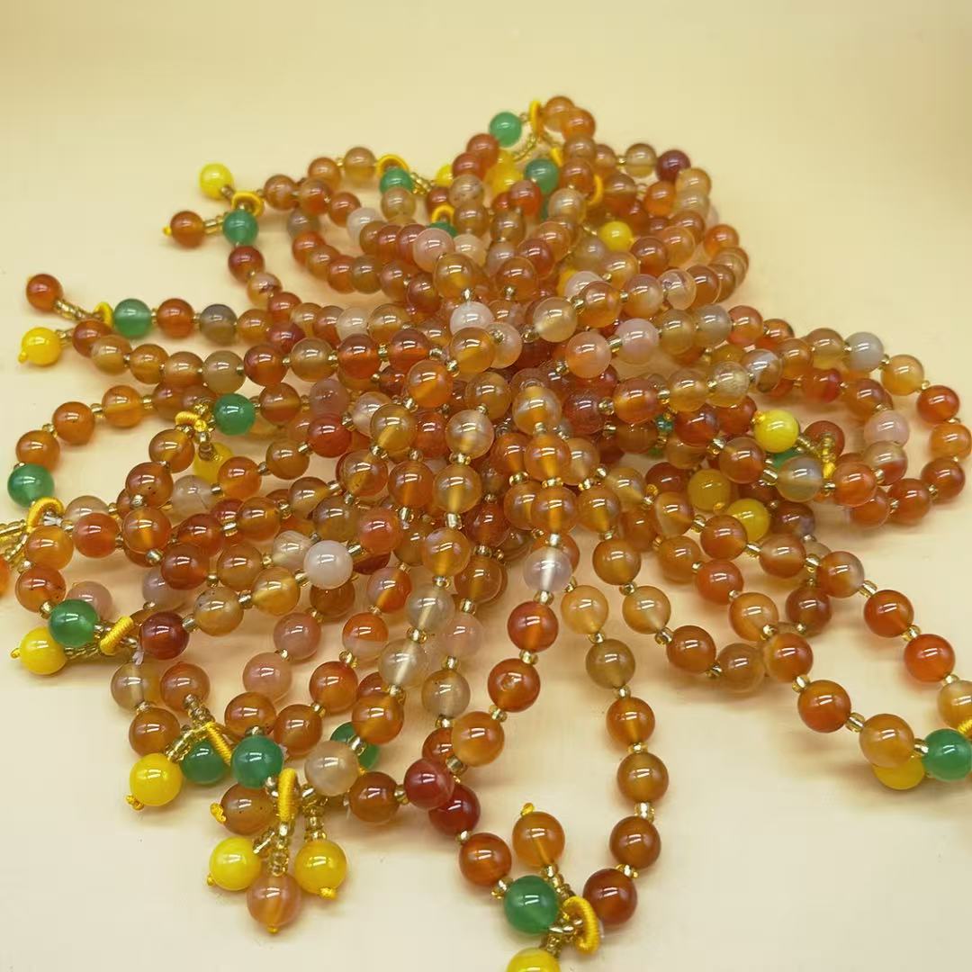 【玉美人】冰红玛瑙手串约卡8（多样性发货拍一发一）