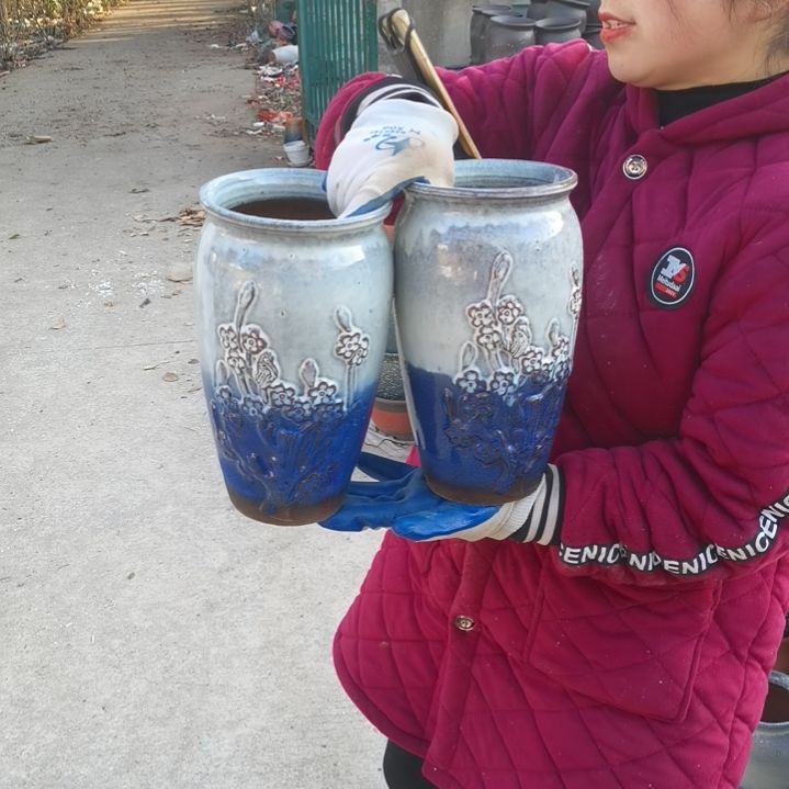 红陶口14高27瑕疵