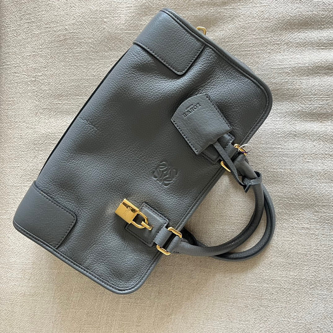 95新 LOEWE/罗意威 灰色亚马逊手提包手拎包QX-16040249