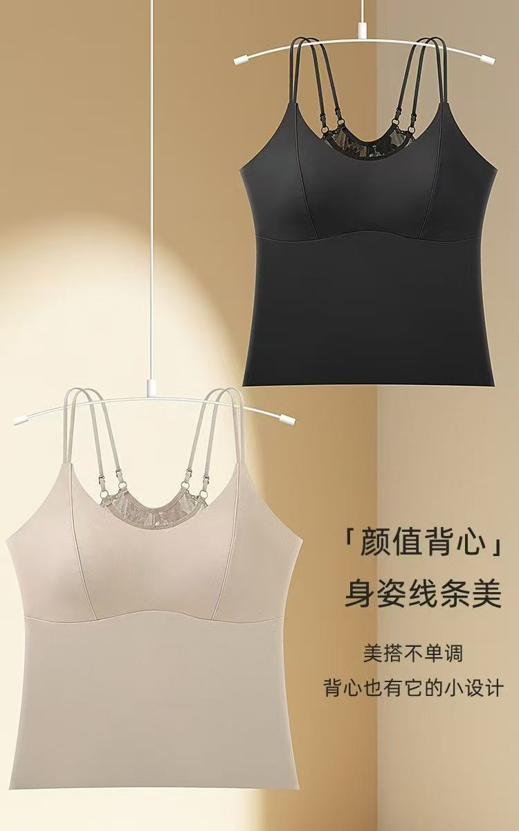 DT品质新款固定厚垫夏季背心爆款网红蕾丝9962