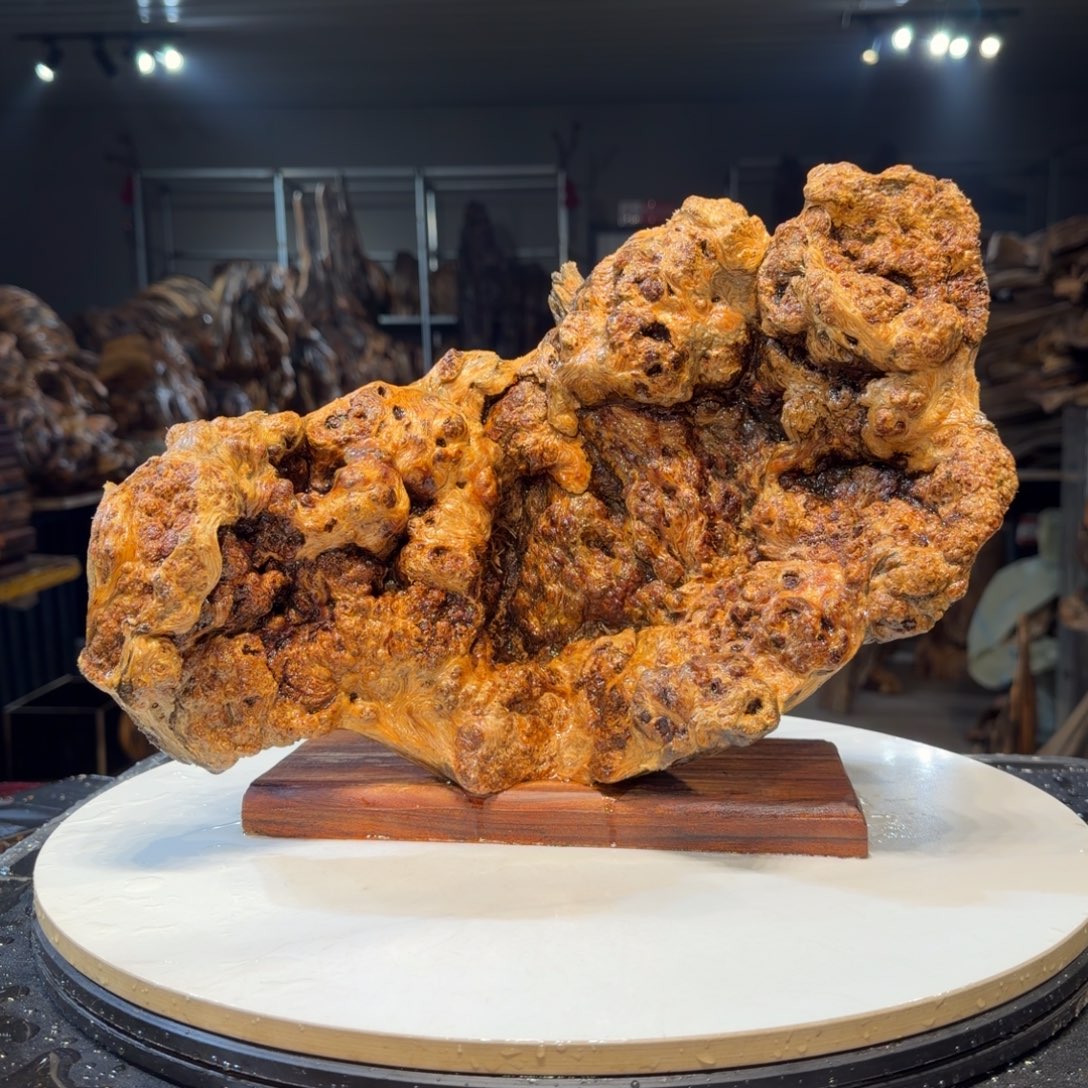 森***米木王一刀琥珀木摆件79