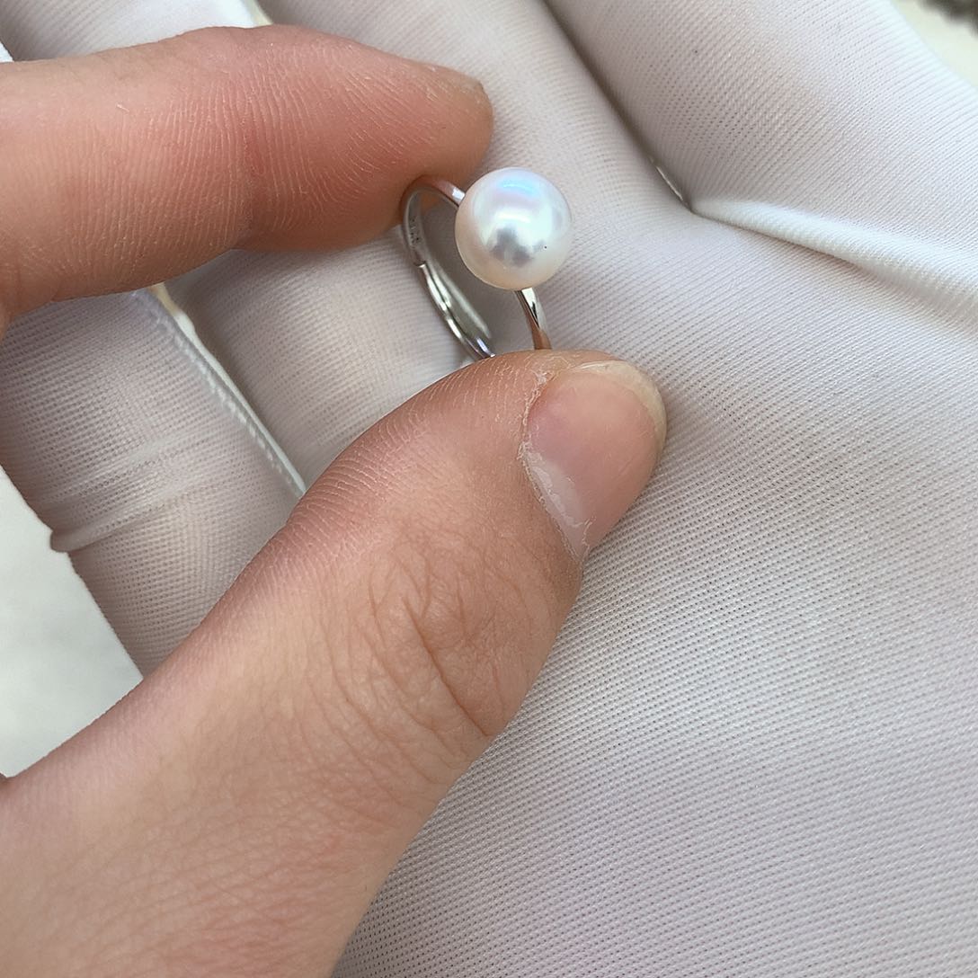 淡水珍珠戒指银S925镶嵌