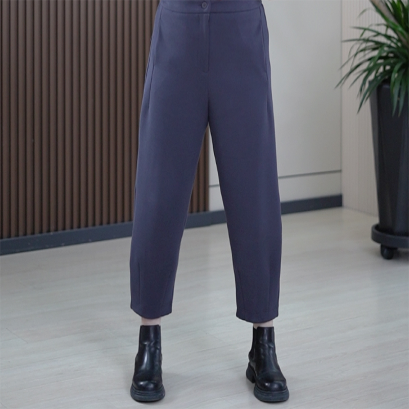 提花小米格香蕉裤肌理感百搭弹力华夫格裤显瘦秋季休闲哈伦裤子女