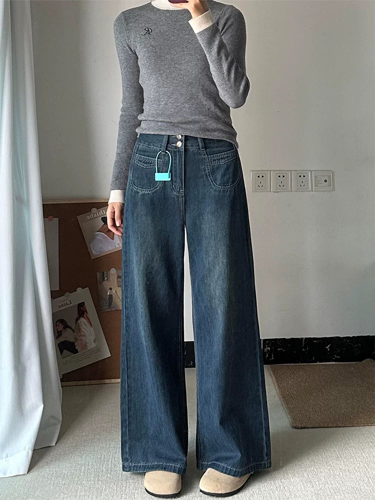 新款百搭牛仔裤.