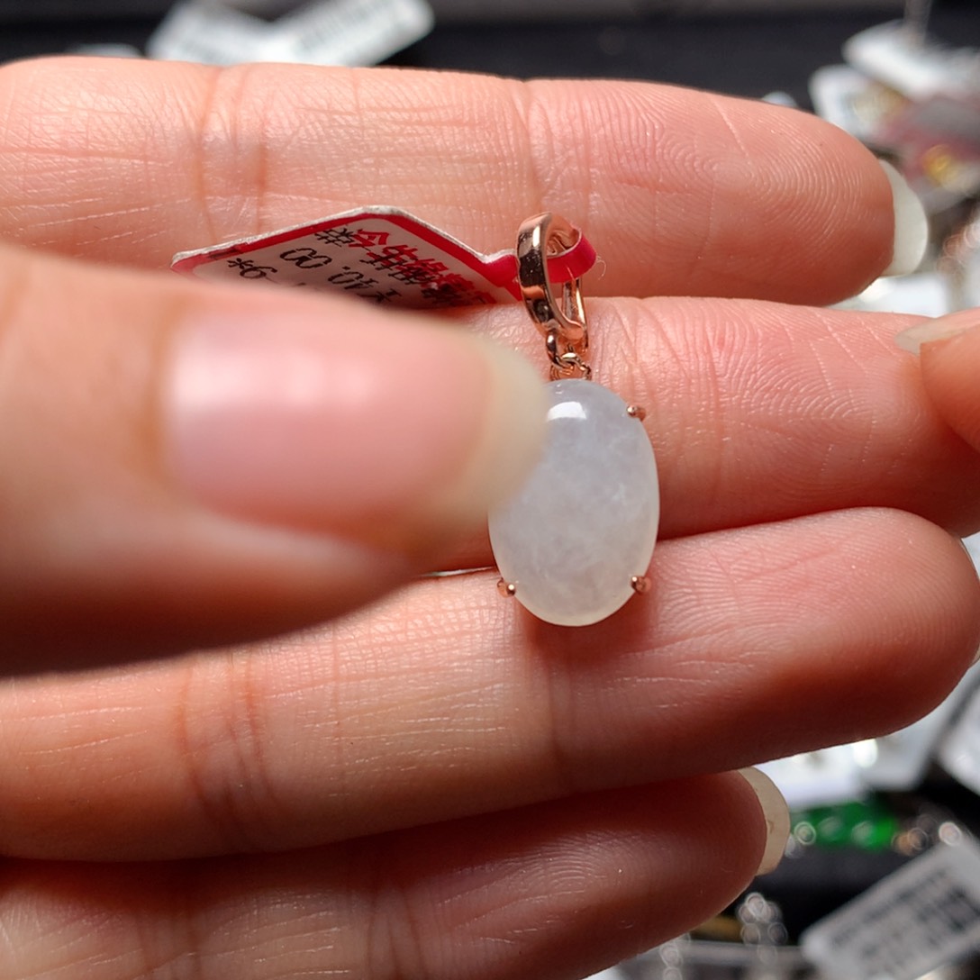 翡翠戒指银S925镶嵌天然翡翠吊坠