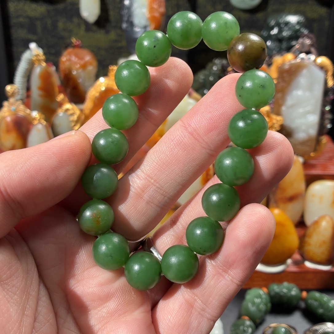 和田玉（碧玉）未镶嵌手串48.9g