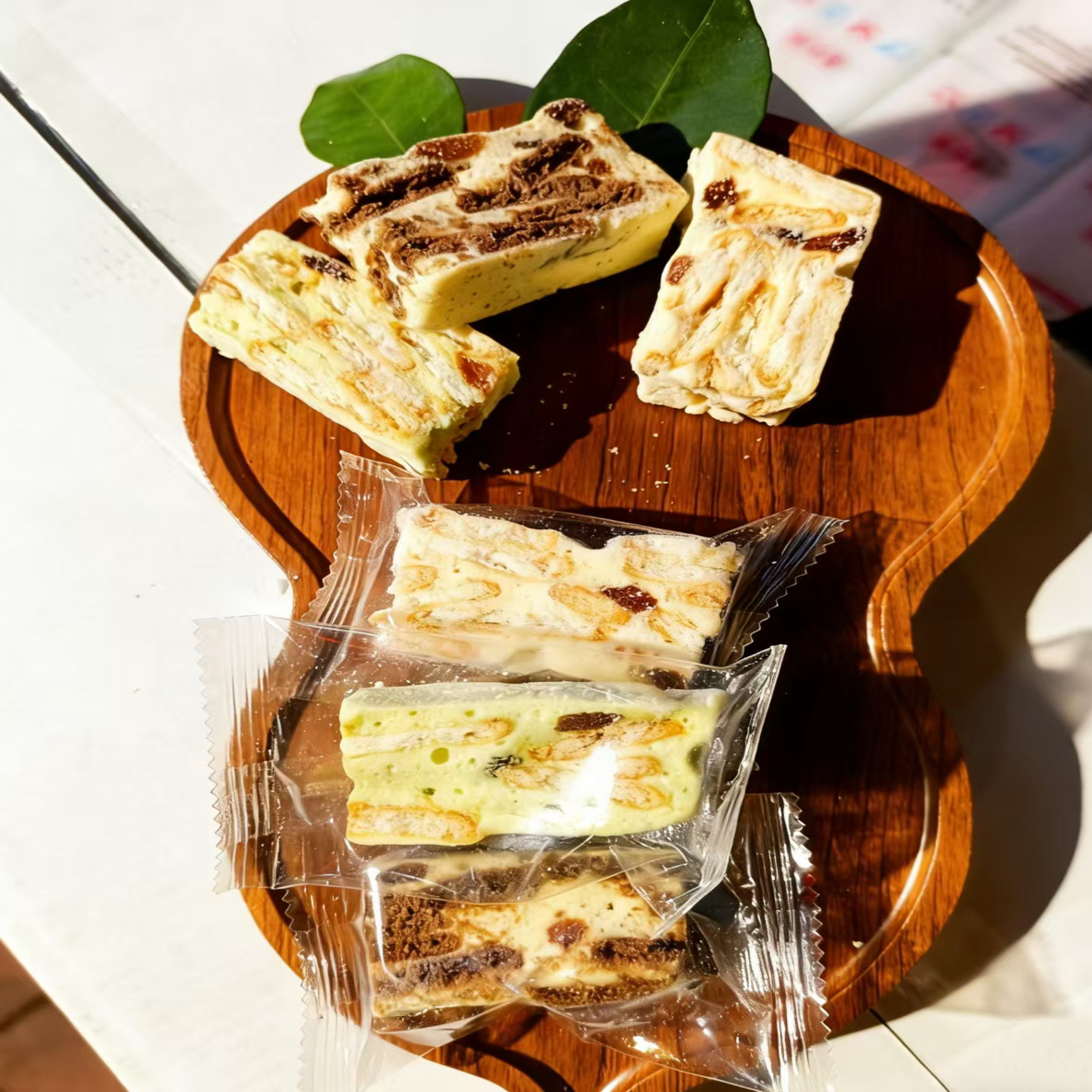 手工雪花酥休闲小零食二种口味混合抹茶.原味