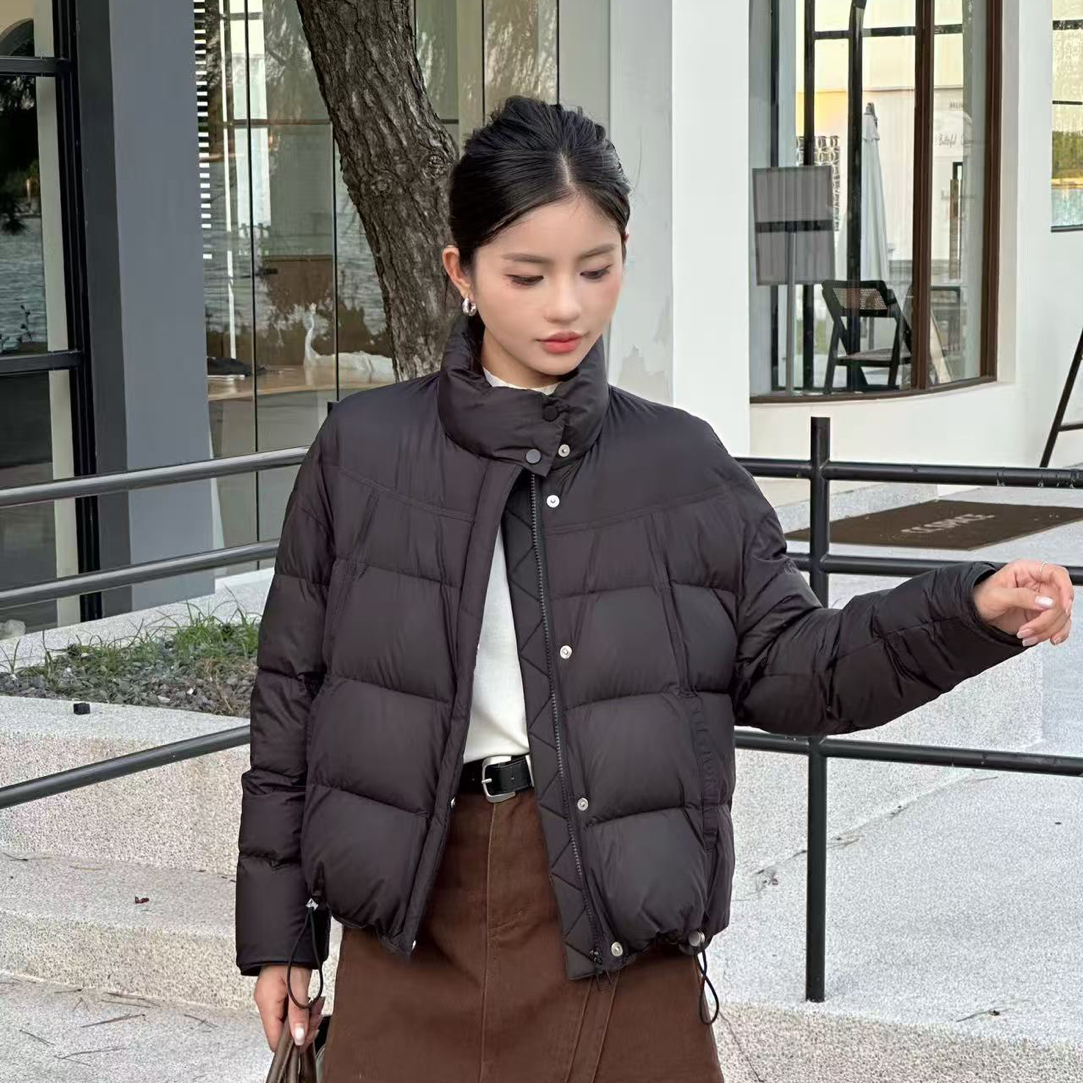 （衣长58）8933冬季立领保暖泡芙羽绒服白鸭绒短款外套