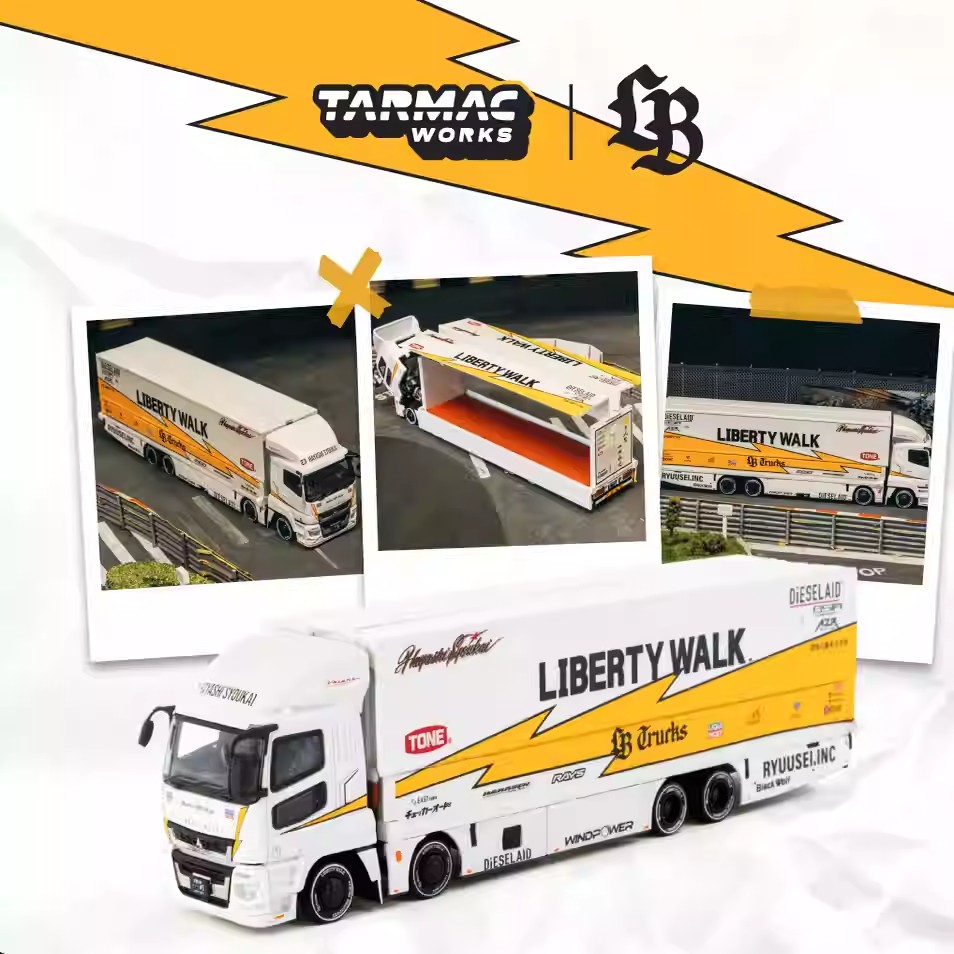 预售 TW 1:64 三菱 闪电 运输车 货柜车 合金汽车模型