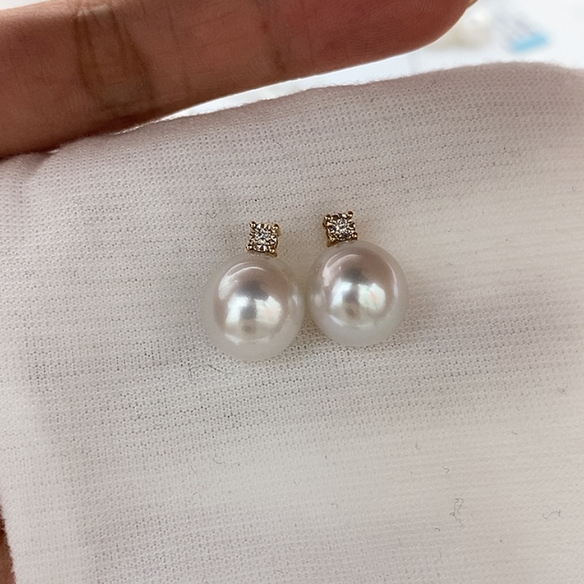 【闪购商品】18K金镶嵌耳饰海水珍珠祉**奶