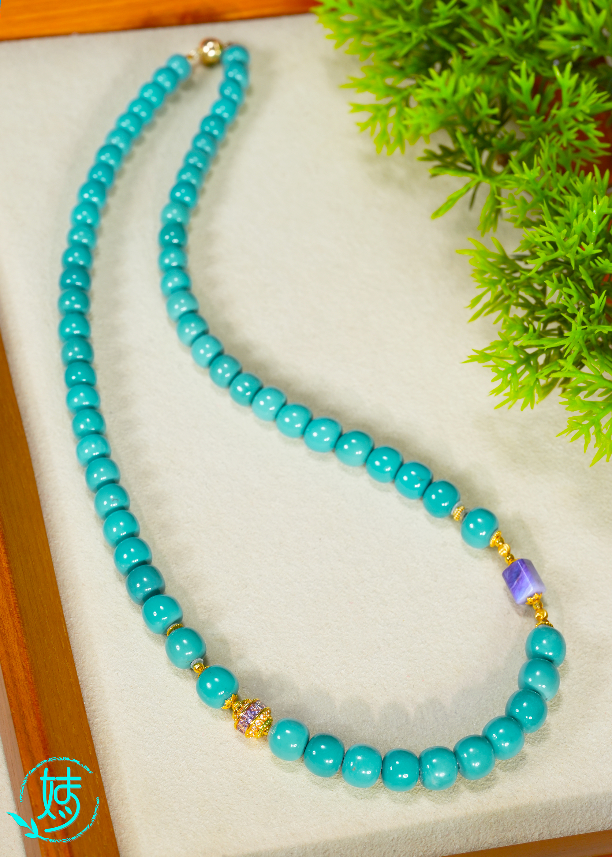 【婧婧精选】传承级 · 18K金原矿绿松石DIY老型项链 ≈6MM 多样性发