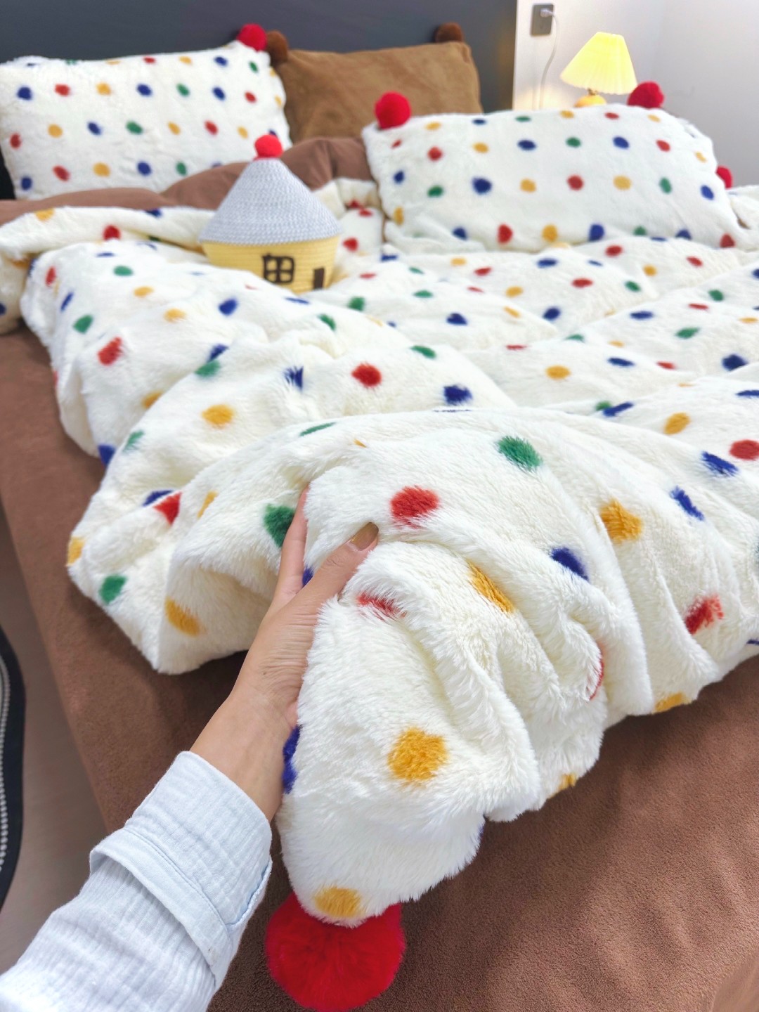 ins风圣诞氛围感兔兔绒牛奶绒加厚双面绒三件套加绒四件套超软~