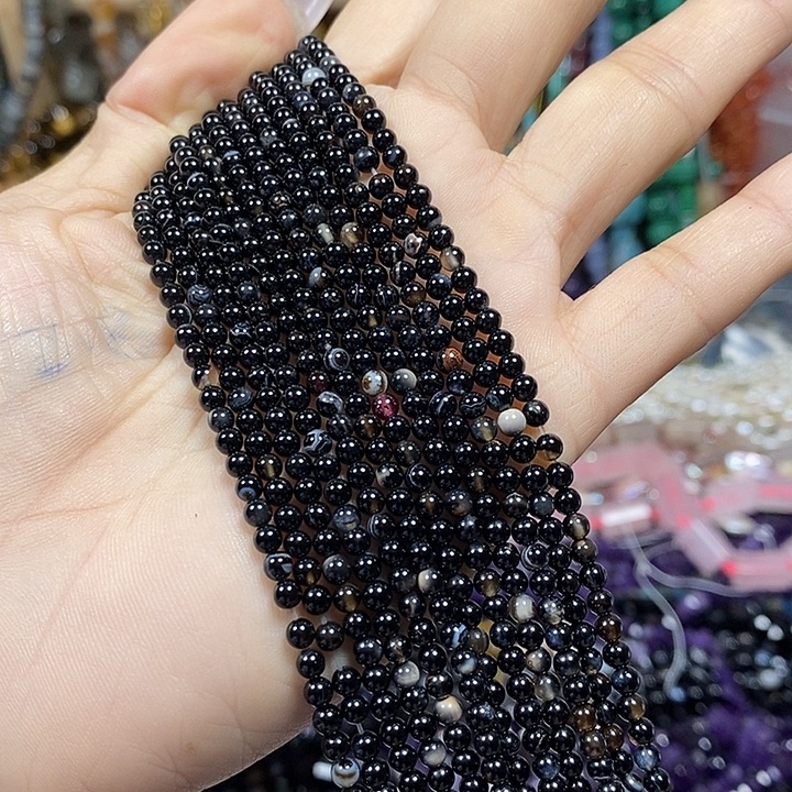 玛瑙/玉髓未镶嵌珠宝半成品玛瑙卡3mm（3条）