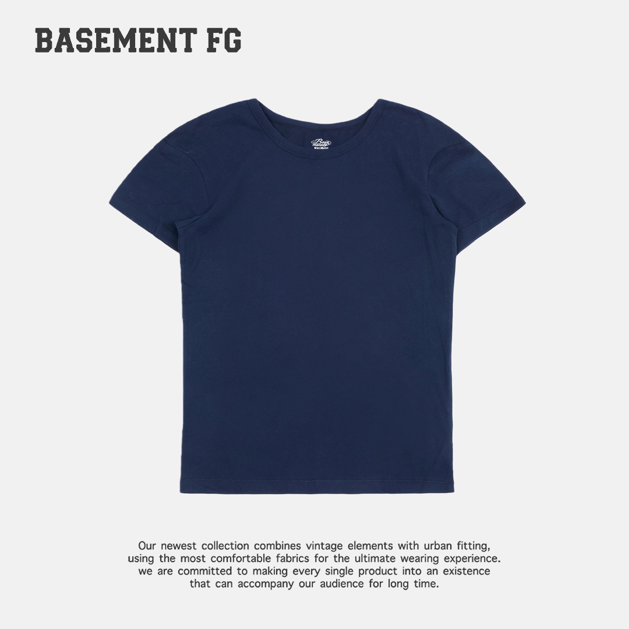 BASEMENT FG美式复古圆领短袖T恤同款宽松百搭休闲251020971030