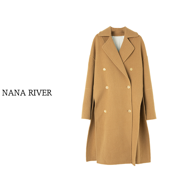 【晚颂】中长款羊绒羊毛外套大衣极简风百搭精致款高端原创