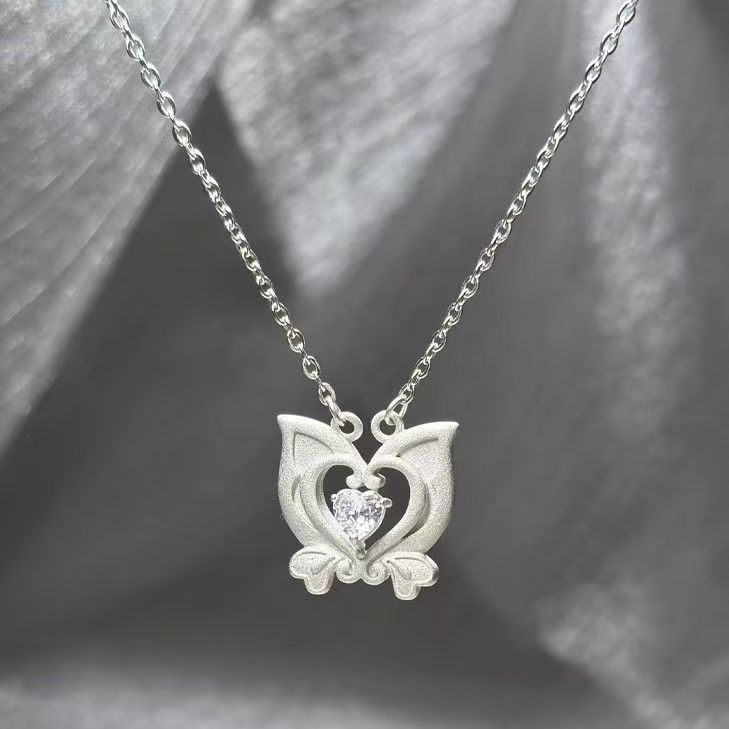 坠链均足银 纯银儿童女孩巴拉拉魔仙变身器项链少女心童年锁骨链