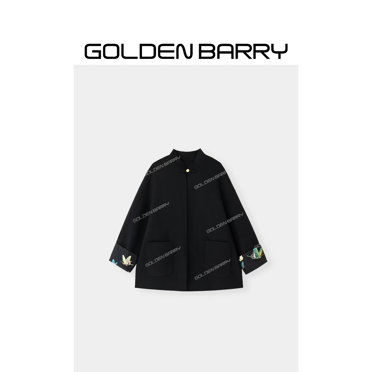 GOLDENBARRY|142101“墨转芳华”中式双面呢大衣