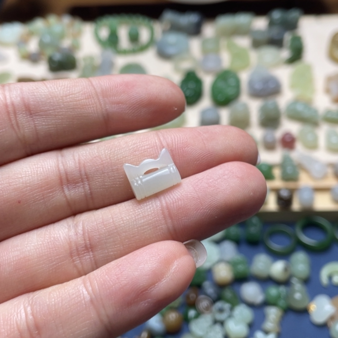 和田玉足银镶嵌吊坠(不含链)