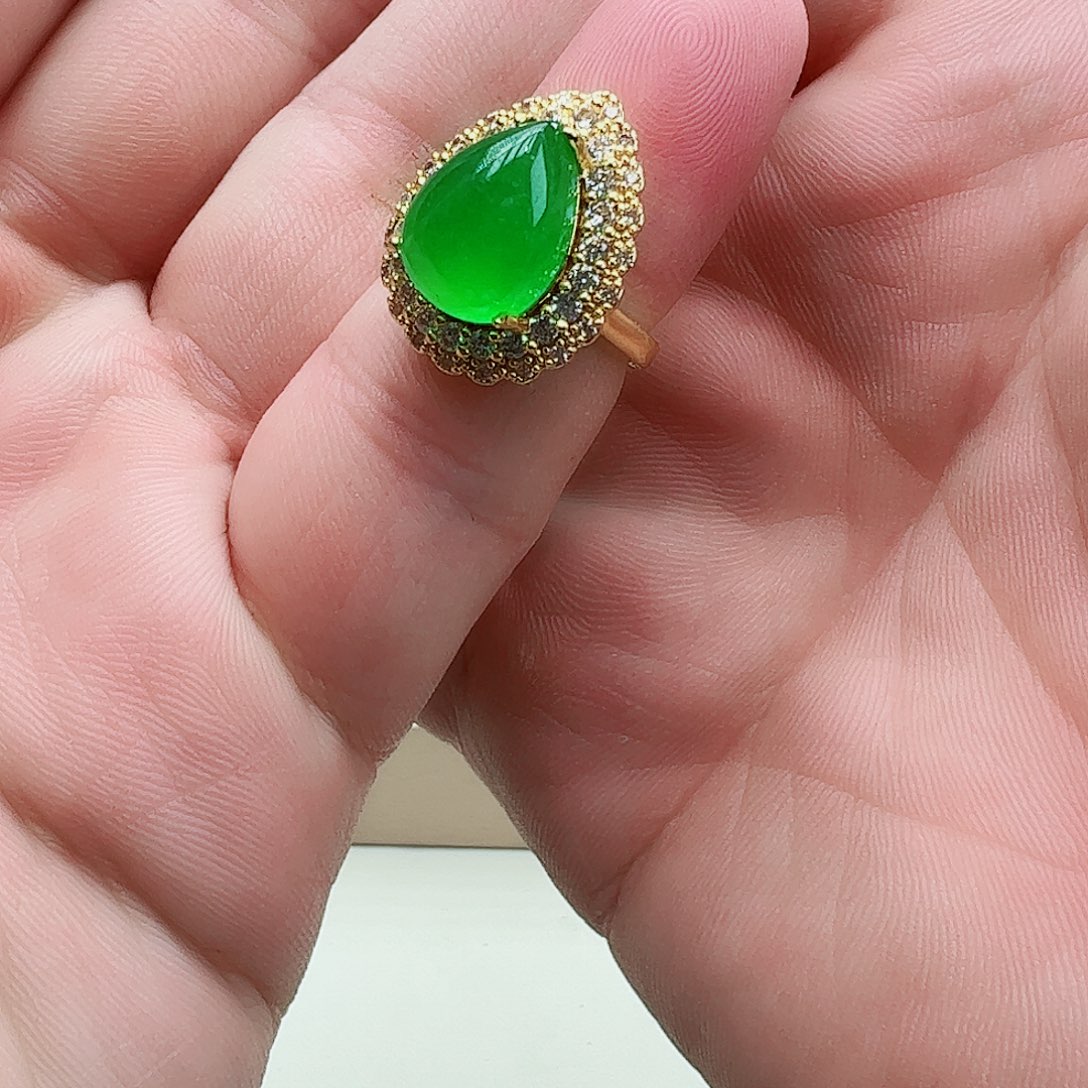 翡翠吊坠(赠链)14K金镶嵌