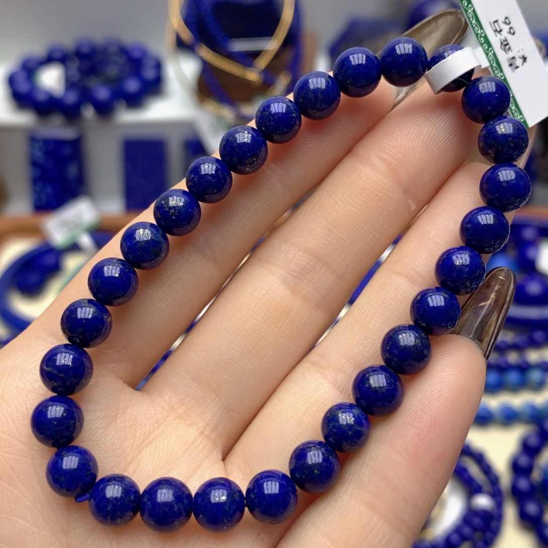 青金石未镶嵌手链6.5mm