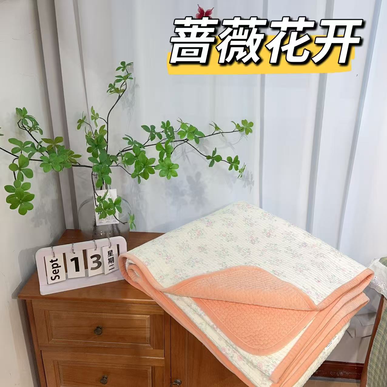 棉绒盖毯双面可用200*220±5重量4斤左右（不保证所有格子整齐）