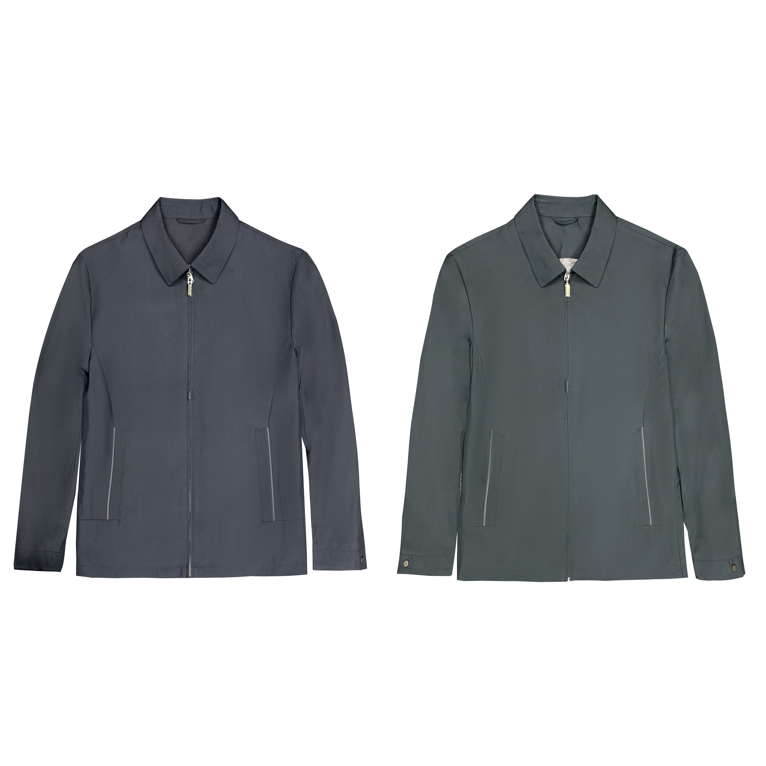 【桑蚕丝-行政夹克】纯色净版翻领夹克微防水商务休闲薄款外套0012