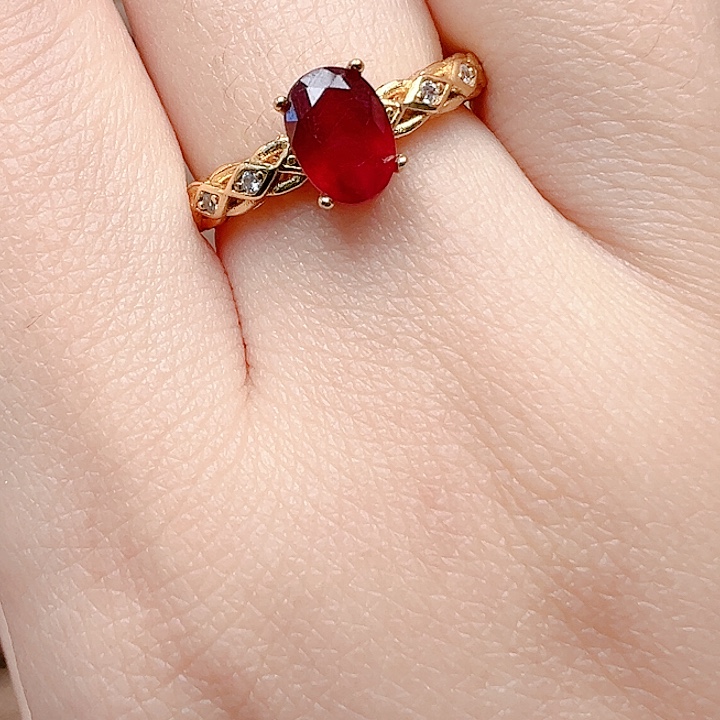 银S925镶嵌红宝石戒指