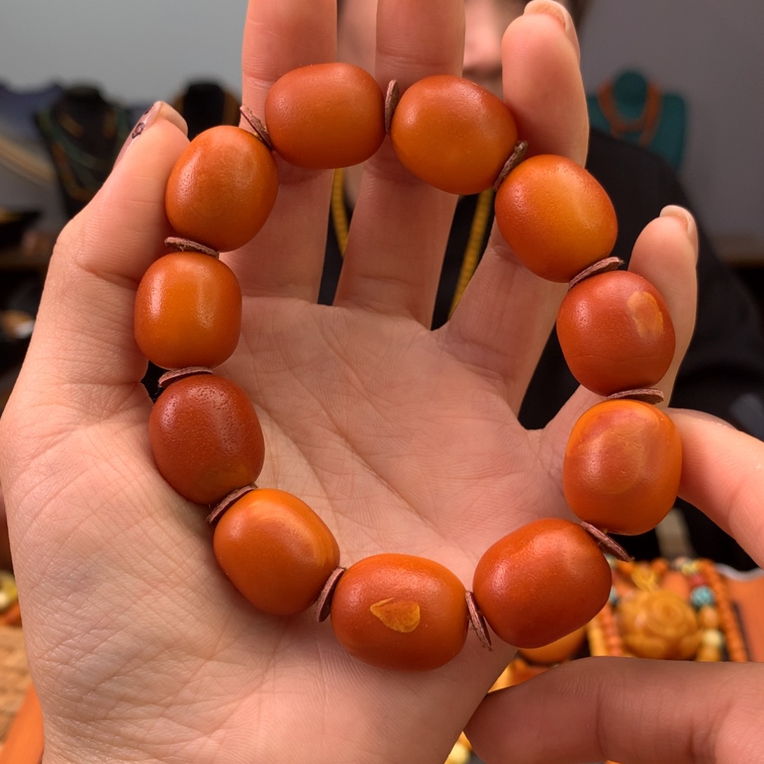 蜜蜡手串未镶嵌天然