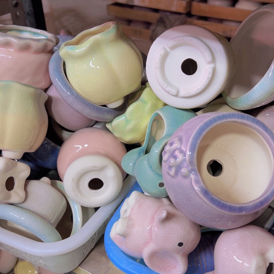 陶瓷花盆当场满12包邮随机瑕疵4个