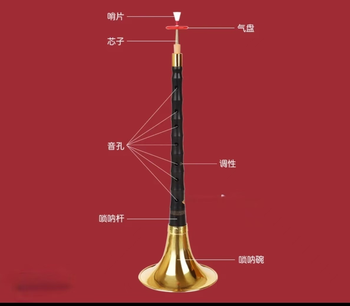 零基础黑檀木适用全套唢呐乐器含D调-降B调适合成人演奏