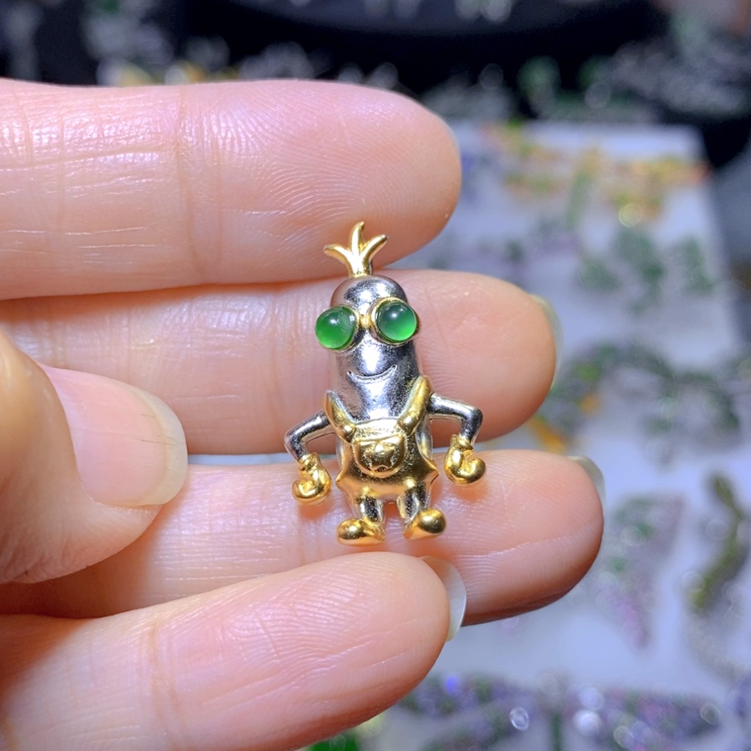 翡翠颈饰银S925镶嵌天然翡翠