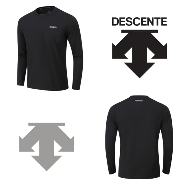 DESCENTE/迪桑特 新款圆领长袖T恤男女百搭户外运动训练弹力休闲
