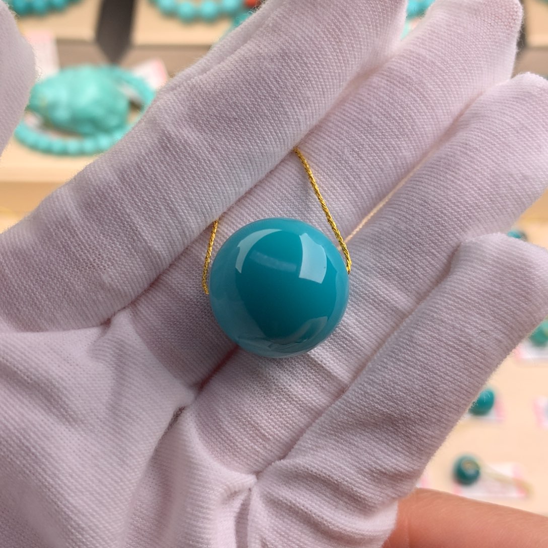 未镶嵌绿松石珠宝奇石18.6mm