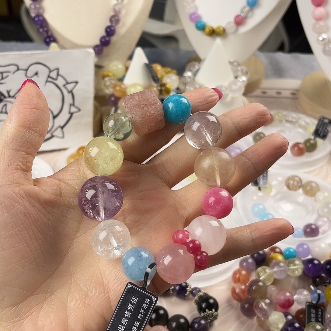 银S925镶嵌手链烟晶