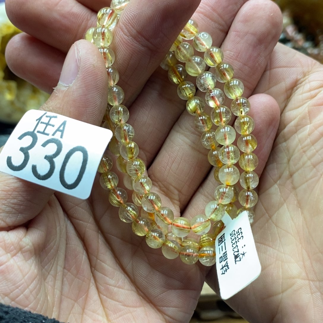 发晶手链未镶嵌钛晶三圈