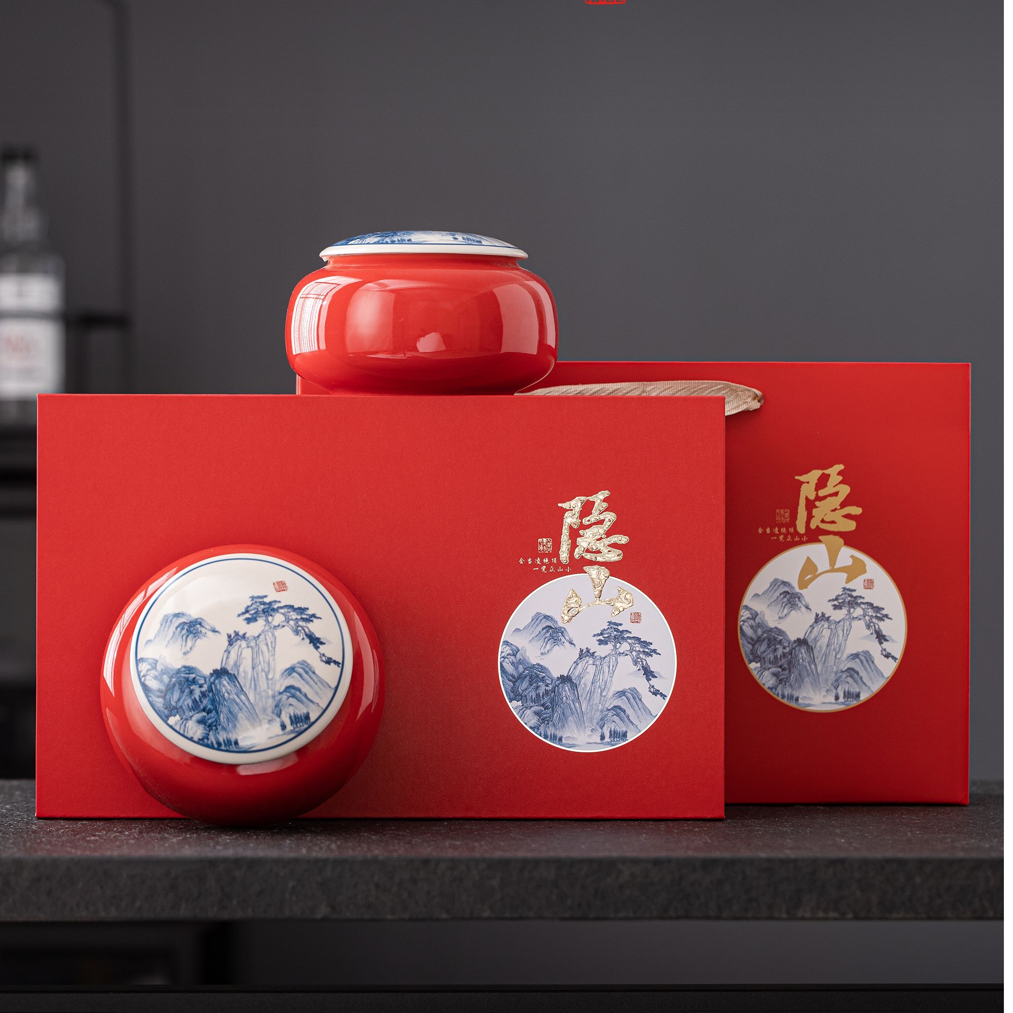 【红色隐山陶瓷礼盒金骏眉250克】武夷山红茶金骏眉茶叶新茶红茶