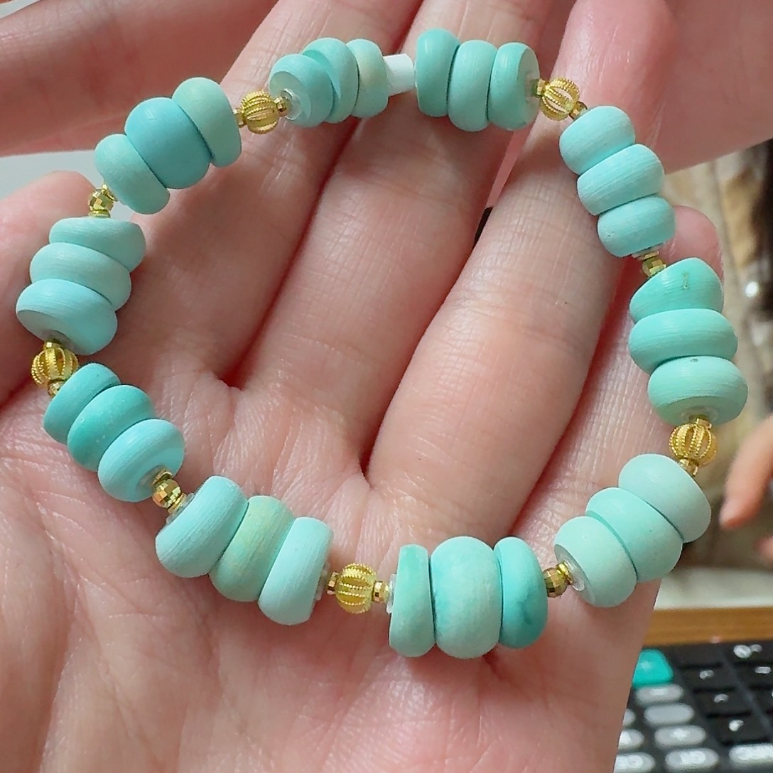 绿松石珠宝奇石18K金镶嵌