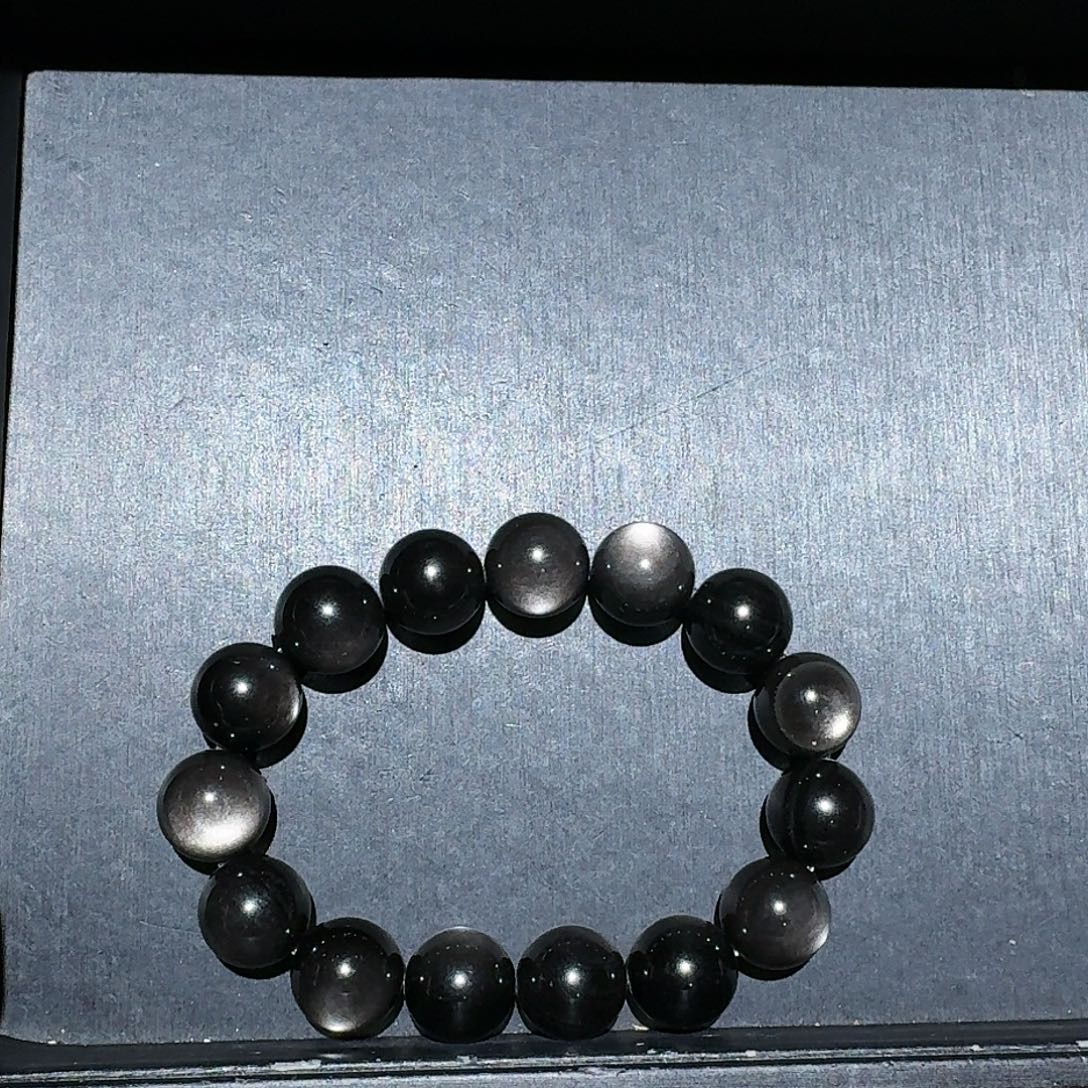 小***溪黑曜岩未镶嵌手链