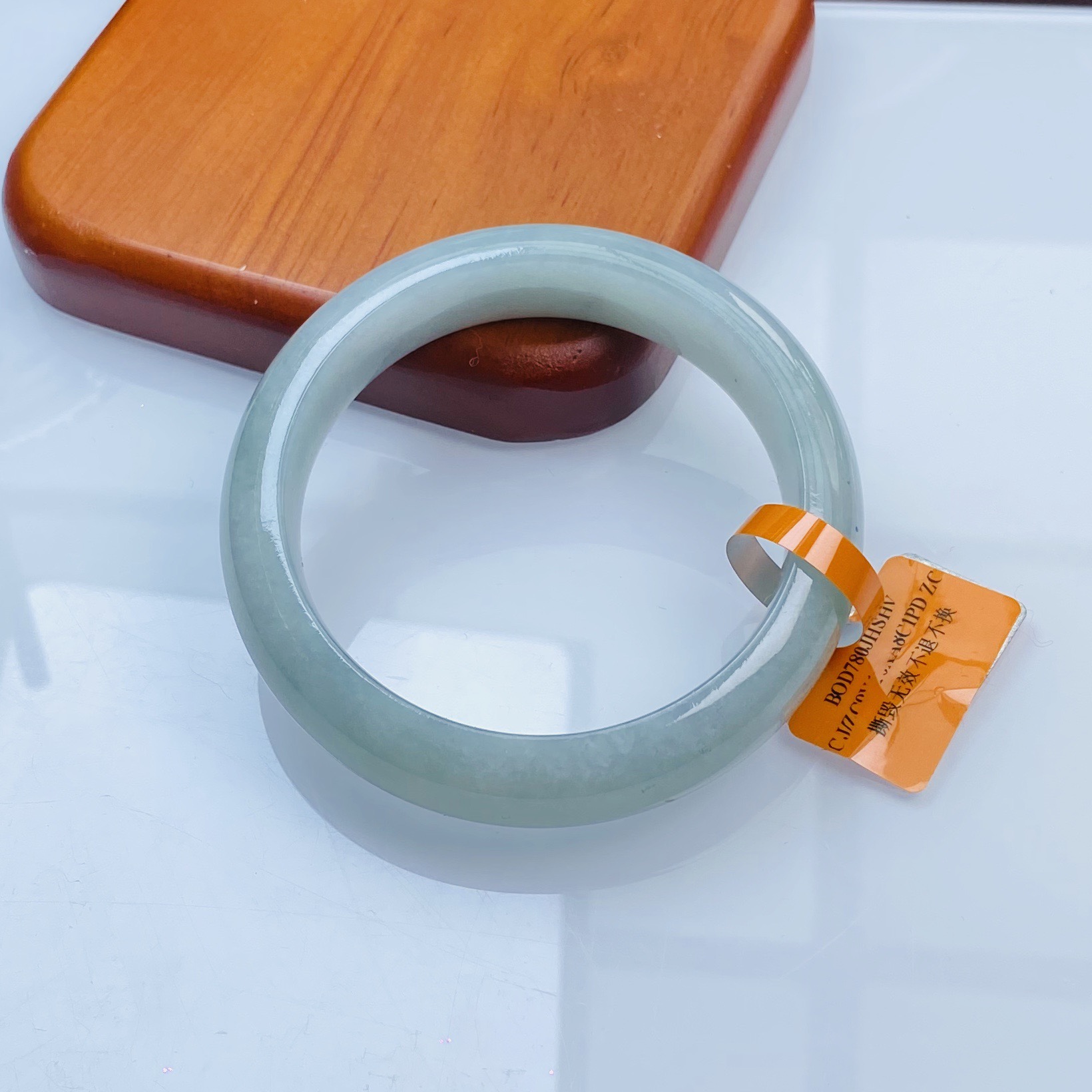  【秋姐翡翠】天然A货翡翠手镯58.2圈&W2-19