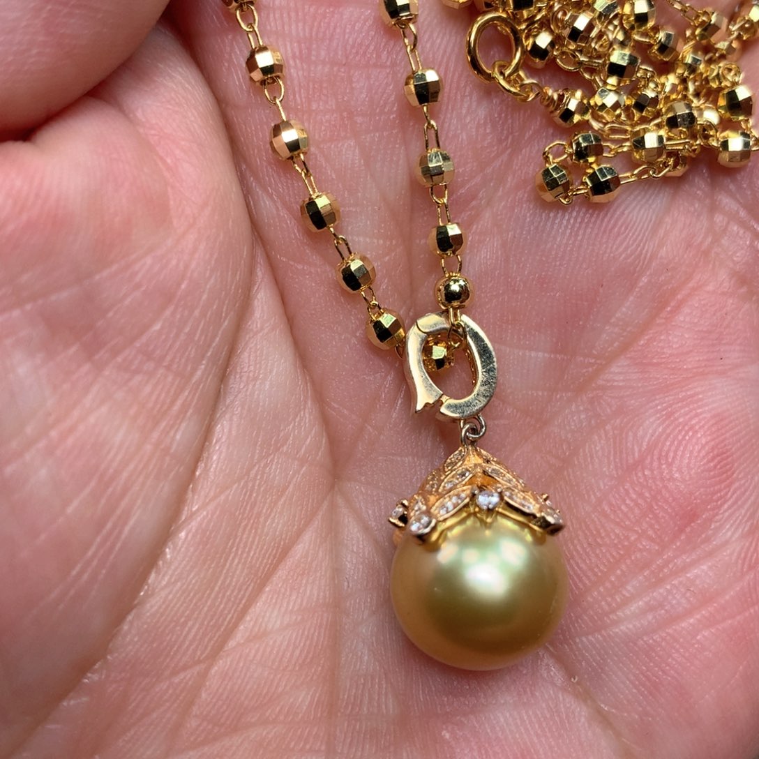 海水珍珠颈饰银S925镶嵌