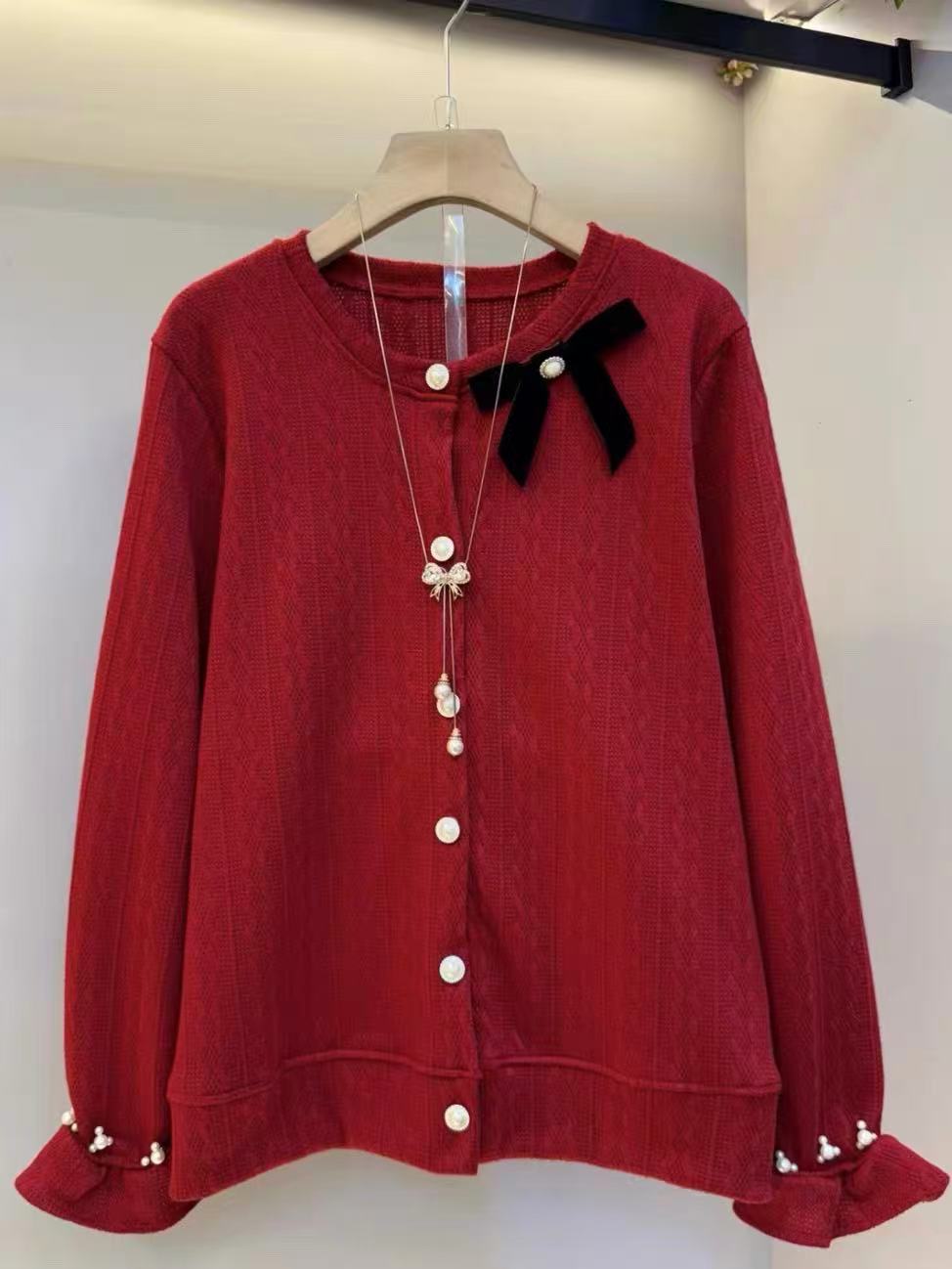 2219蝴蝶结秋冬小衫