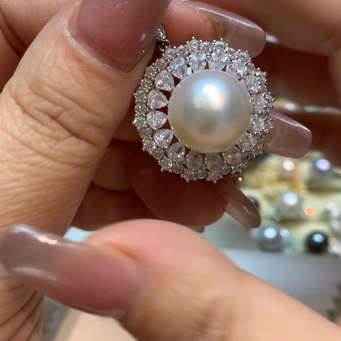 海水珍珠颈饰银S925镶嵌