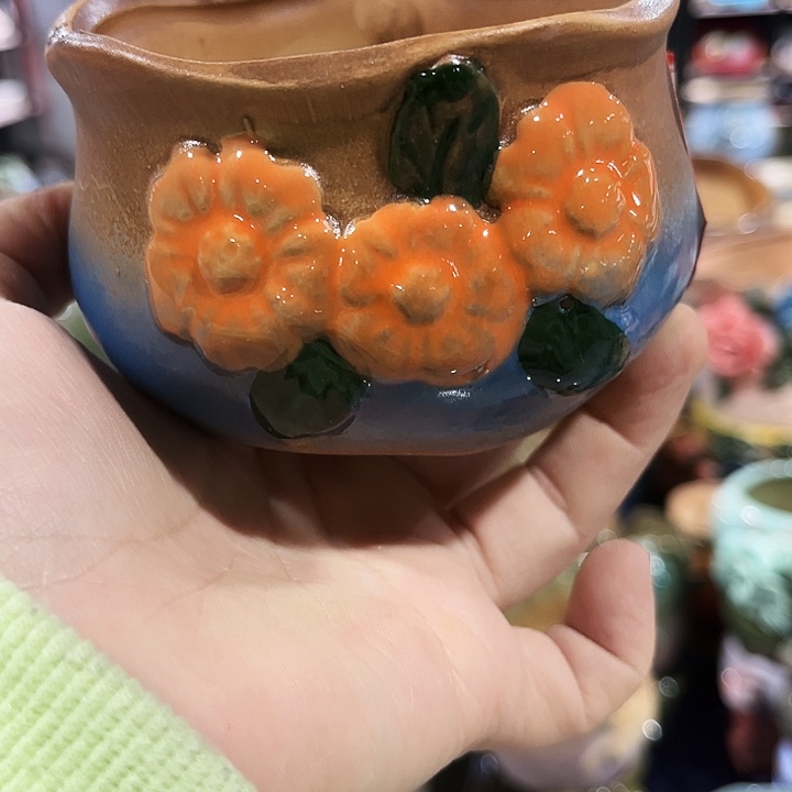 瓷片花盆多肉植物艺术品