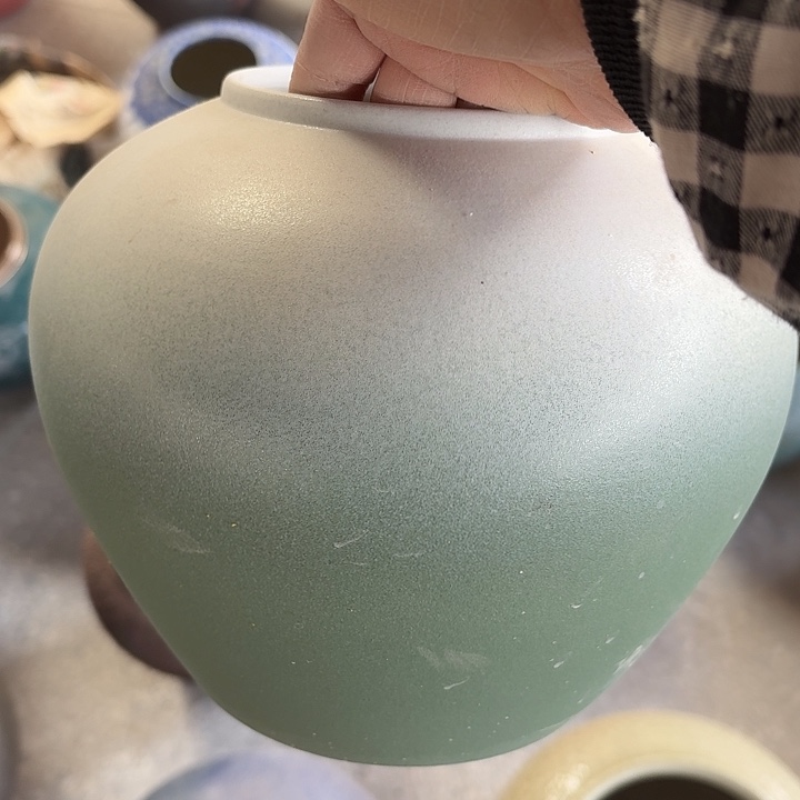 磨砂绿磨砂白渐变高18口径10