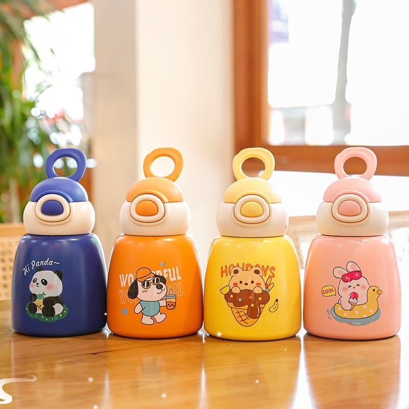 【晶晶补贴】嘟嘟盖吸管杯不锈钢卡通大肚保温杯学生480ML水杯8121